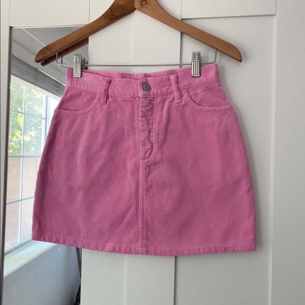 Brandy Melville Bubblegum Pink Corduroy Juliette Skirt